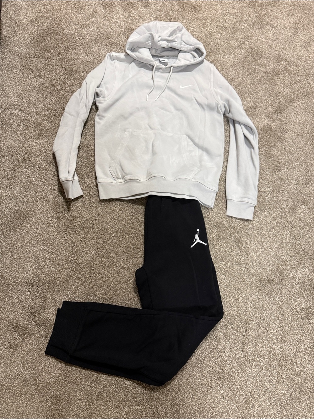 Jordan Black Joggers and Nike hoodie
